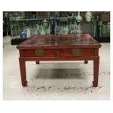 Chinese Lacquered Wood Low Tea Table