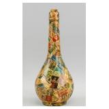 Vintage Wine Bottle Covered by Assorted Stamps