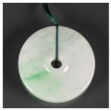 Chinese Green Jadeite Bi Pendent