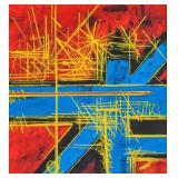 Georges Mathieu Manner of French Oil on Canvas 