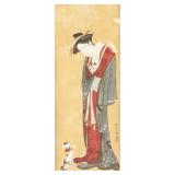 Japanese Ink and Watercolor Beauty Signed