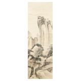 Chinese Watercolor Landscape Scroll