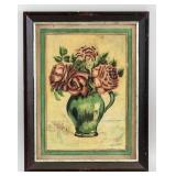 German School Watercolor on Paper Still Flowers