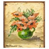 Signed Westerland Oil on Birch Bark 1916