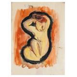Amedeo Modigliani Italian Cubist Watercolor
