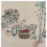 Ren Zhong 1976- Chinese Watercolor Hermit Scroll
