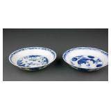 Two Assorted Chinese Blue & White Saucers