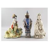 Three Assorted Chinese Porcelain Statues