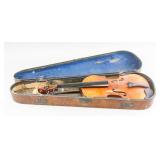Czechoslovakia Violin Signed w/Bow & Wooden Case