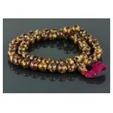 Chinese Carved Amber Bead Necklace