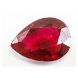 22.65ct Pear Cut Red Natural Ruby GGL