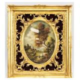 Otto Von Thoren Austrian Gilt Framed Oil on Panel