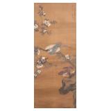 Qian Tangzhang Chinese Watercolor on Fabric Scroll