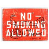 Keith Haring American Mixed Media Sign Metal Board