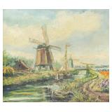 Dutch Oil on Canvas Landscape Signed Vincent