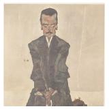 Egon Schiele Austrian Modernist Signed Linocut
