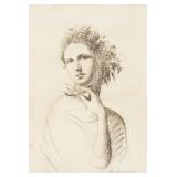 French Graphite on Paper Portrait