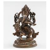 Indian Bronze Ganesha Statue with Thunderbolt MK
