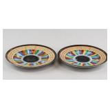 Pair Japanese Pottery Saucer with Mark