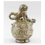 Chinese Yuan Style Porcelain Lion Wine Pot