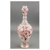 Chinese Copper Red Garlic Mouth Porcelain Vase
