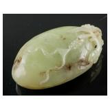 Chinese Green Jade Carved Three-leg Toad Pendant