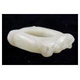 Chinese Hetian White Jade Carved Flower Waterpot