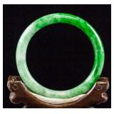 Chinese Green Jadeite Bangle with GIA Certificate