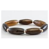 Chinese Agate Carved Bead Bracelet