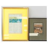 Lot of Two Prints Indian Calligraphy and Portrait