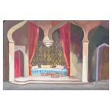 Russian Gouache on Paper Interior Signed "A. Exter