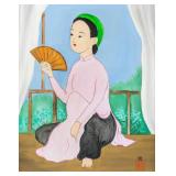 Vietnamese-French Oil on Canvas Signed 