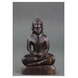 Chinese Black Rosewood Carved Buddha Statue
