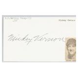 Mickey Vernon Autographed Cut Card with COA