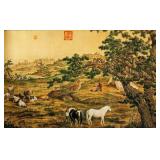 Lang Shining 1688-1766 Chinese Print Horse Scroll