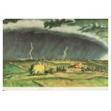 John Steuart Curry Lithograph Paper "Line Storm"
