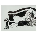 Jordi Bernet Spanish Pop Art Ink on Paper Nude