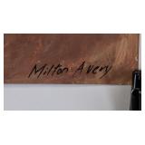 American Modernist Gouache Paper Signed Illegibly