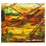 Ennio Morlotti Italian Modernist Oil on Canvas