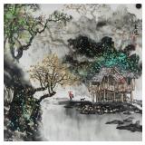 Huang Yunhong b.1974 Chinese Watercolor on Paper