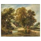 James Edwin Meadows British Oil on Board Landscape