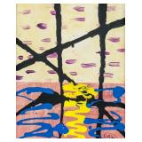 German Pop Oil on Canvas Signed S. Polke 