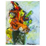 Sante Monachesi Italian Futurist Oil on Board