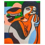 Le Corbusier Swiss Modernist Oil Canvas Portrait