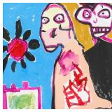 Lucebert Dutch COBRA Oil on Canvas Portrait