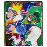 Pierre Alechinsky Belgian Neo-Expressionist Oil