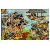 Indian Reverse Painting on Glass Framed