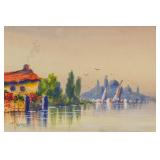 Tilames Mixed Media Landscape on Paper