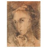 Odilon Redon French Symbolist Charcoal on Paper