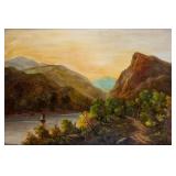 British School Oil on Canvas Landscape Painting